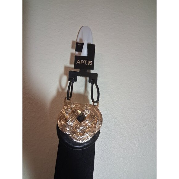 NWT Apt 9 Belt 34" Elastic Gold Black Business Casual Office Professional - Picture 4 of 4